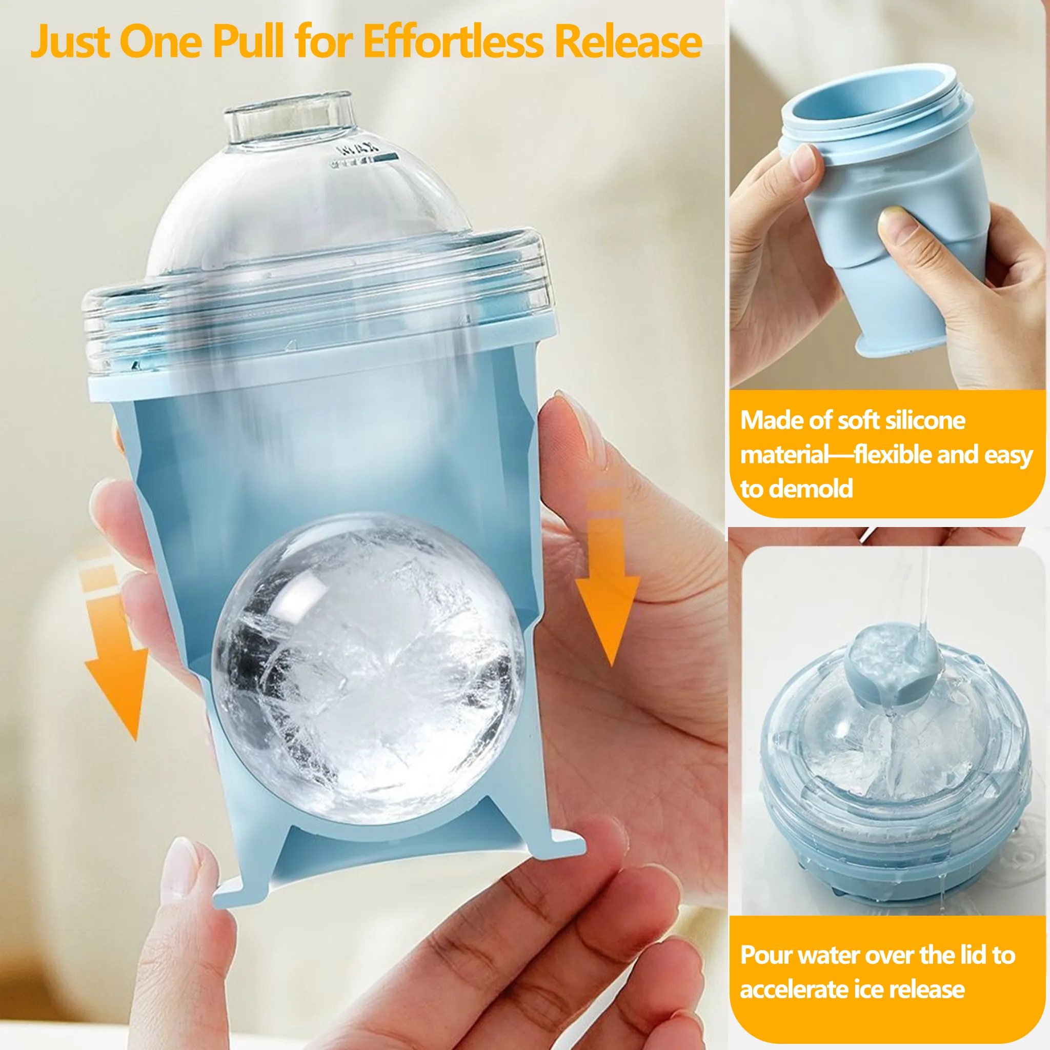 🧊 Foldable Ice Ball Cup: Save freezer space and enjoy slow-melting ice for perfect sipping. ❄️