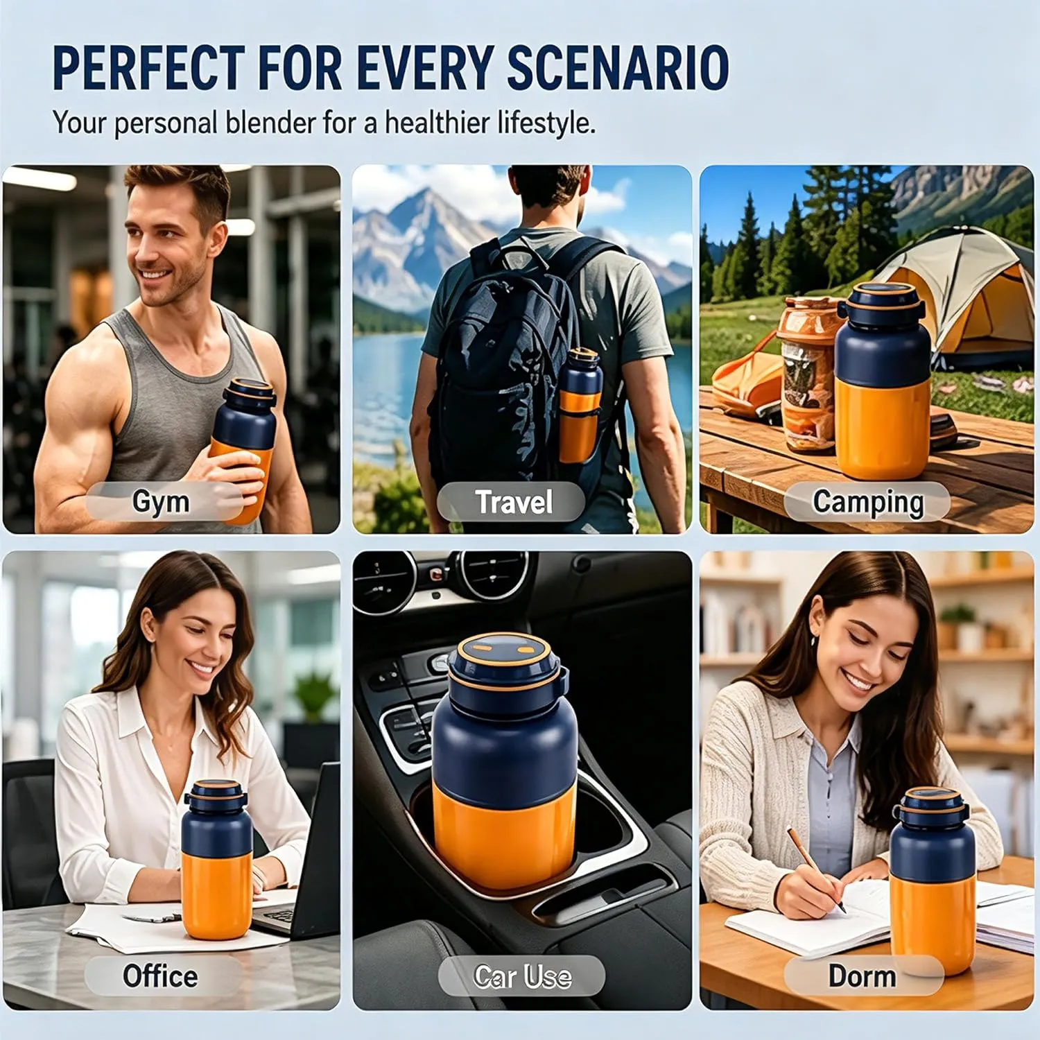 🥤 Blend Fresh Anywhere, Anytime Portable Wireless Juicer Cup