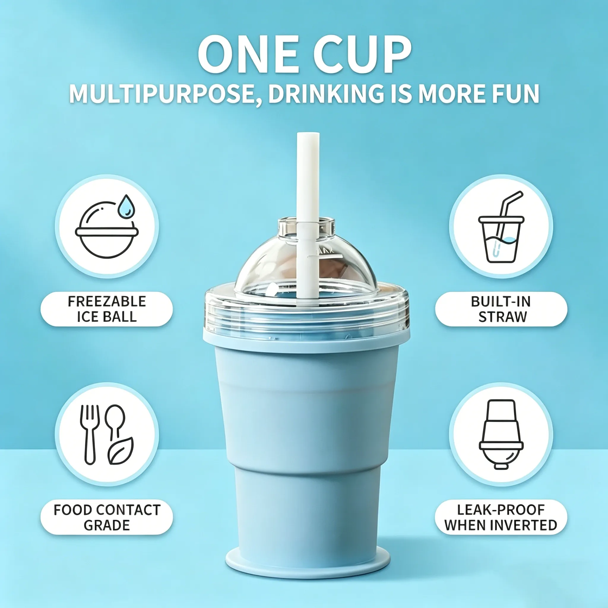 🧊 Foldable Ice Ball Cup: Save freezer space and enjoy slow-melting ice for perfect sipping. ❄️