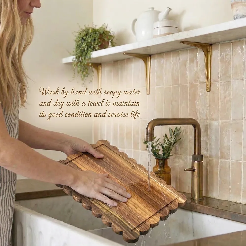 🌿3-Piece Acacia Wood Fan-Shaped Cutting Board Set