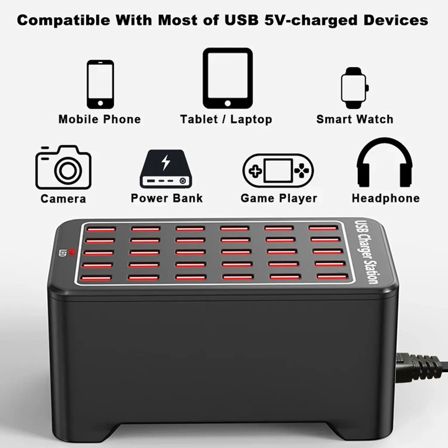 150W 30-Port Smart USB Charging Station