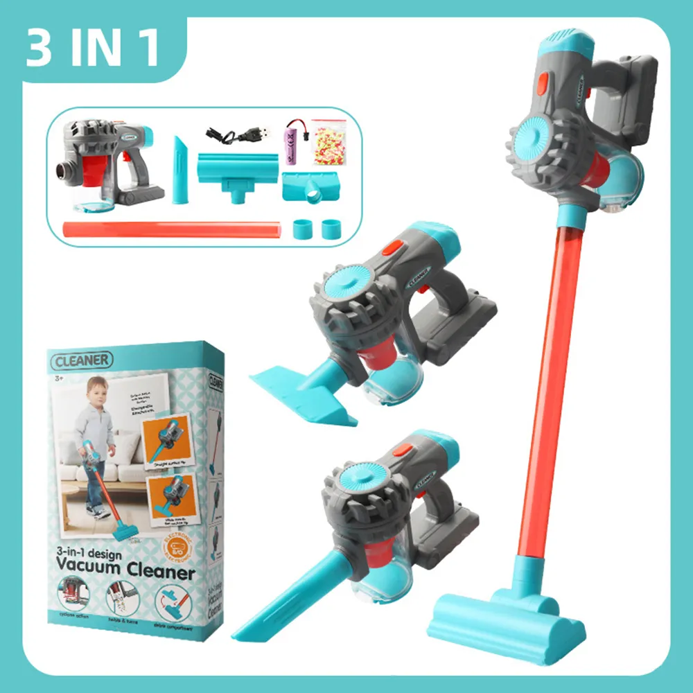 🧸3-in-1 Kids Toy Vacuum Cleaner – Realistic Cleaning Fun for Little Helpers