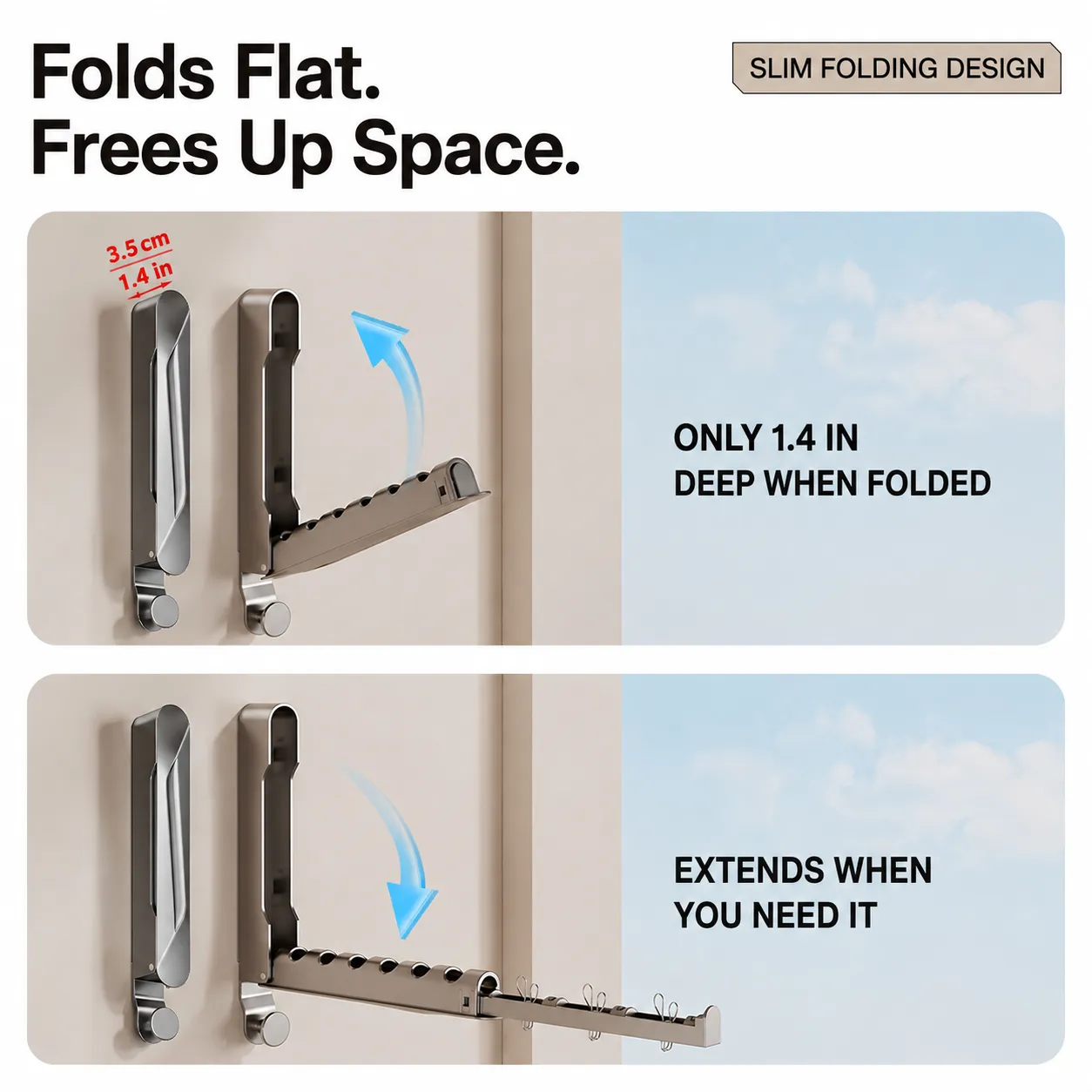 Space-Saving Foldable Over-the-Door Drying Rack