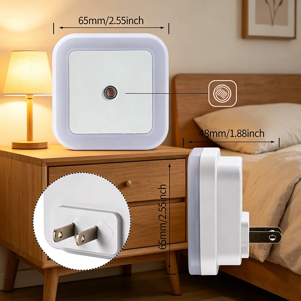 🌙 Plug-in LED night light with automatic sensor function – soft light, adjustable brightness