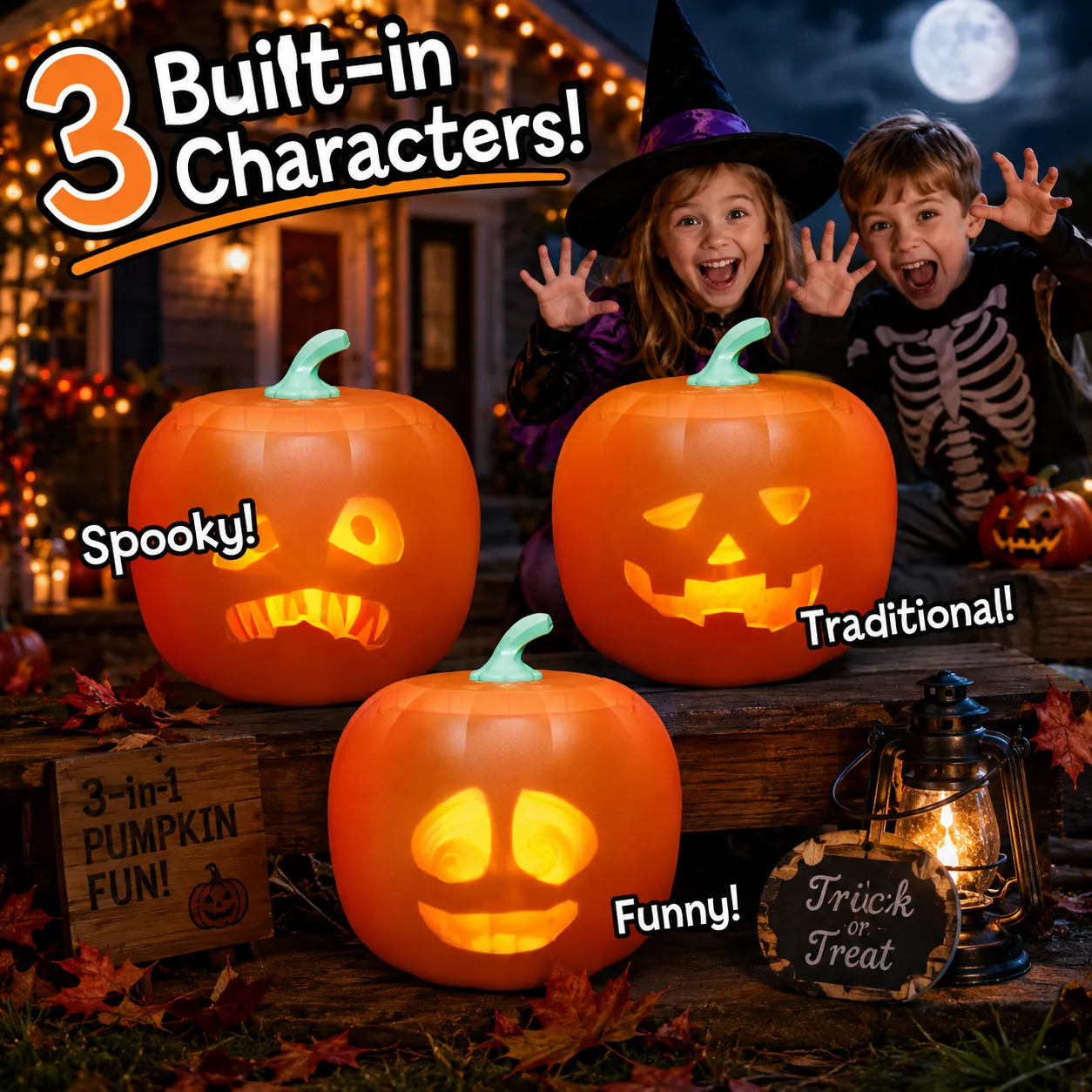 Animated Talking Pumpkin Projection Show
