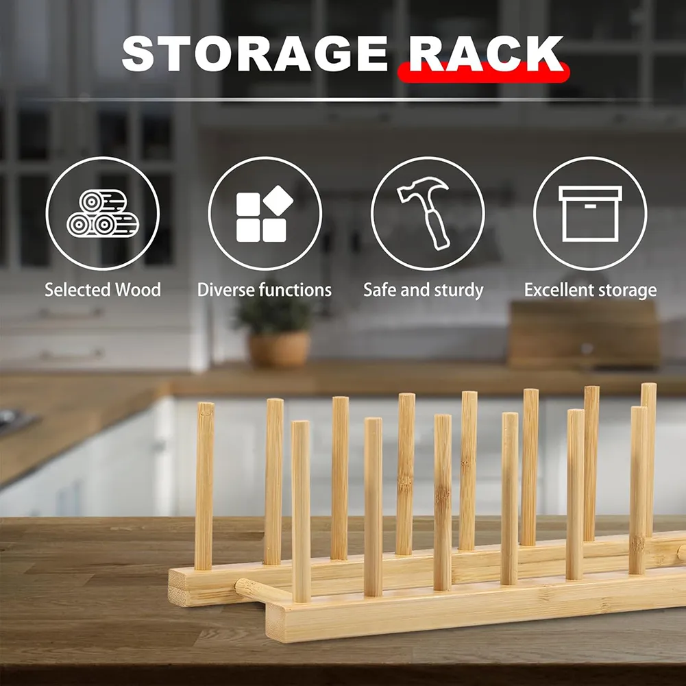Bamboo Dish Drying Rack: Air-dry your fine china safely while freeing up valuable cabinet space. 🍽️