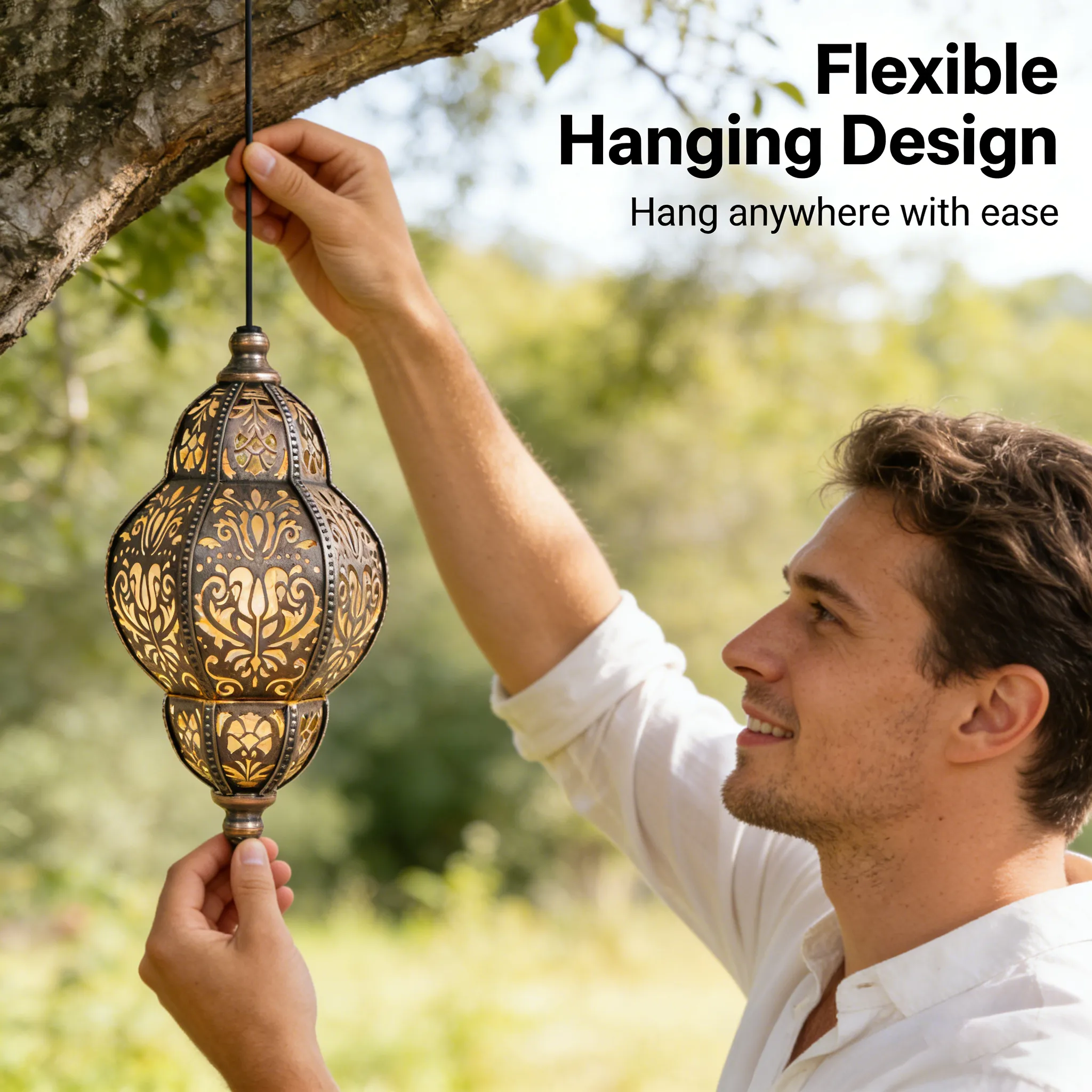Baroque Solar Lantern: Enhance your garden’s nighttime elegance with vintage patterns that require zero wiring or maintenance. 🏺