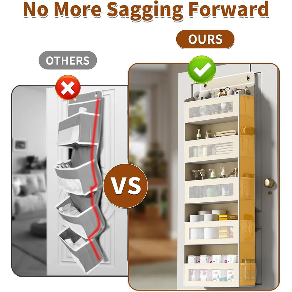 Door Hanging Storage: Turn unused door space into a neat pantry or closet without any drilling. 🚪