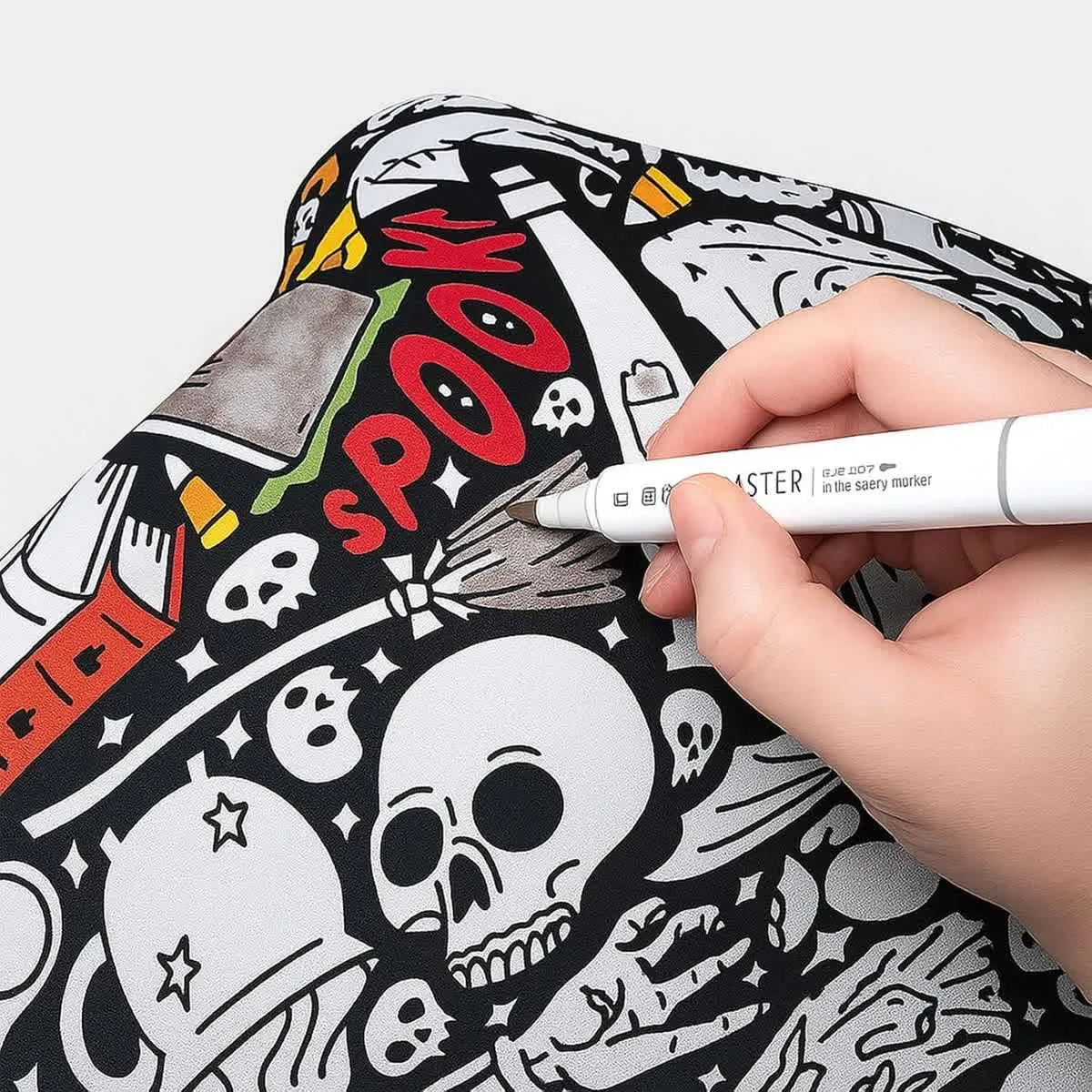 Halloween Coloring Blanket Kit with 48 Markers