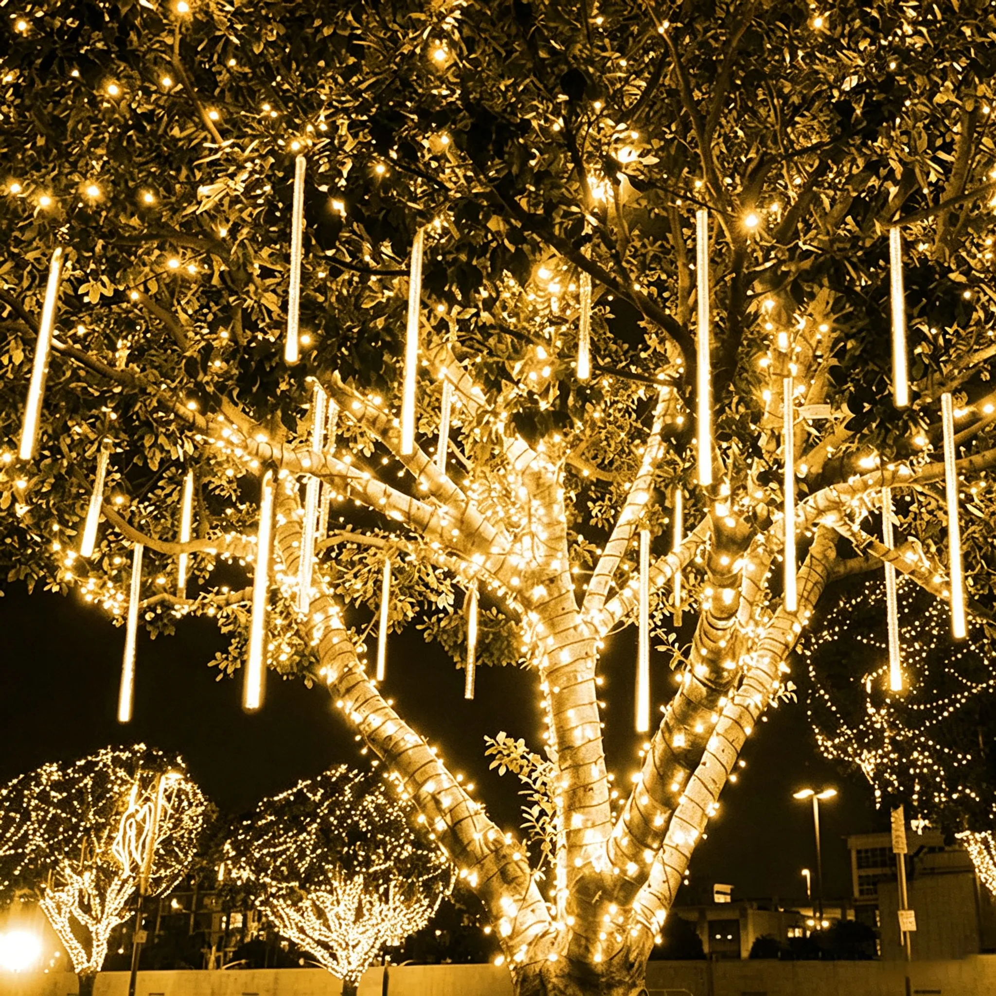 ✨ Meteor Shower LED Light Strings – Waterproof Outdoor Falling Rain Lights