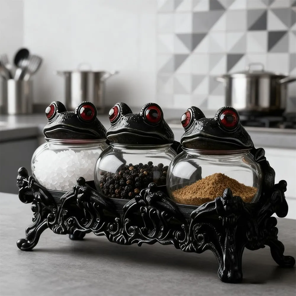 🐸 Gothic Frog Apothecary Spice Jar