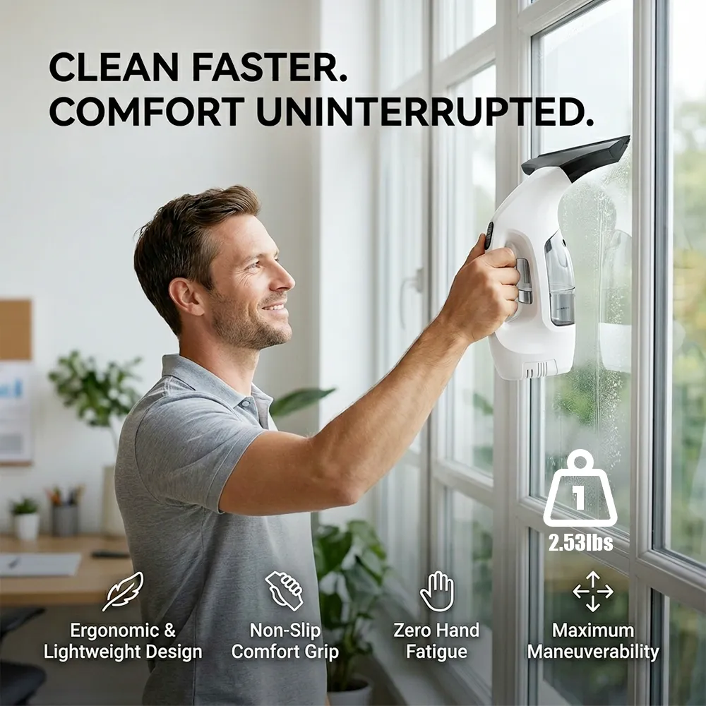 💦Cordless Window Squeegee: Achieve a streak-free shine without the back-breaking scrubbing. ✨