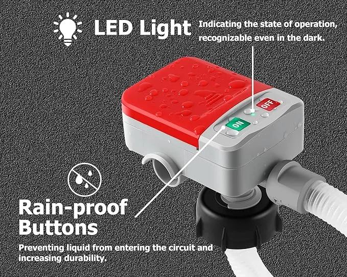 Electric Fuel Transfer Pump:⛽  Stop lifting heavy, back-breaking gas cans; transfer fuel to your lawn mower or vehicle with a simple flip of a switch. 💪
