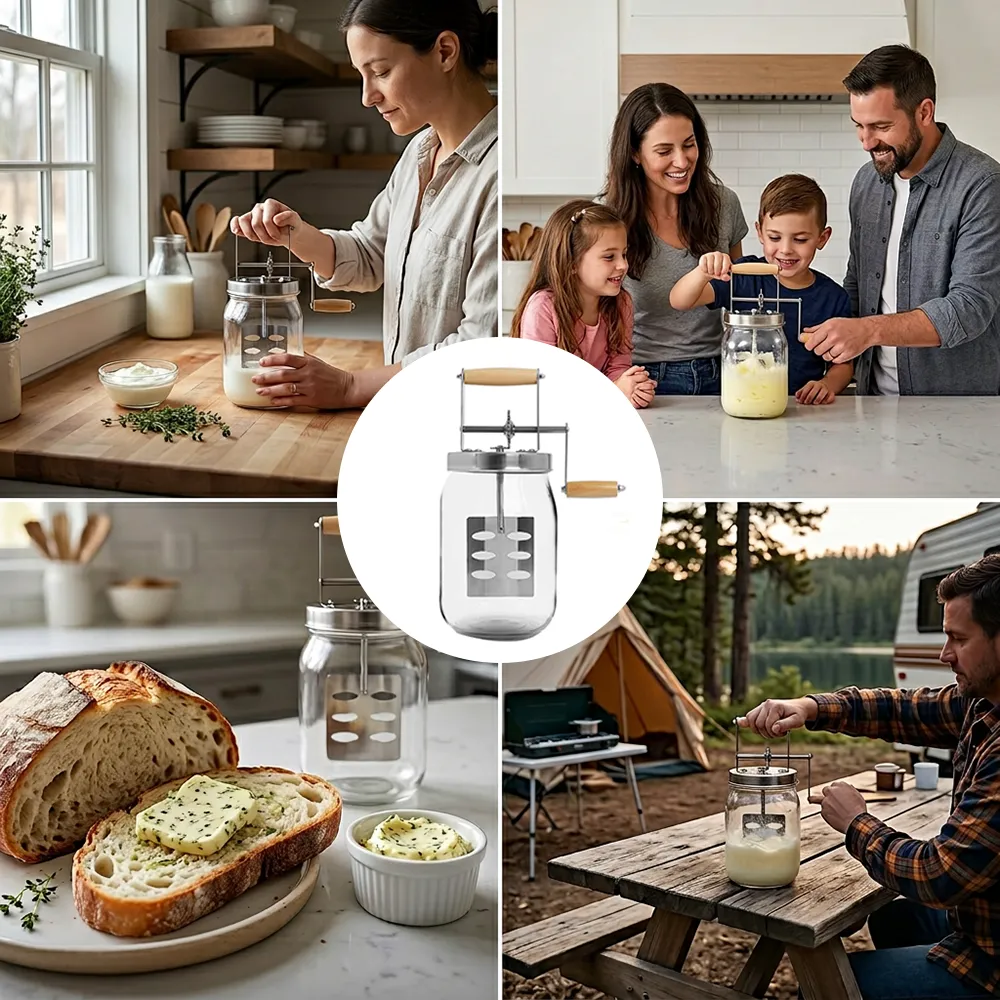 🧈 Hand-Crank Butter Maker: Skip the store-bought additives and enjoy pure, homemade flavor. 🥖