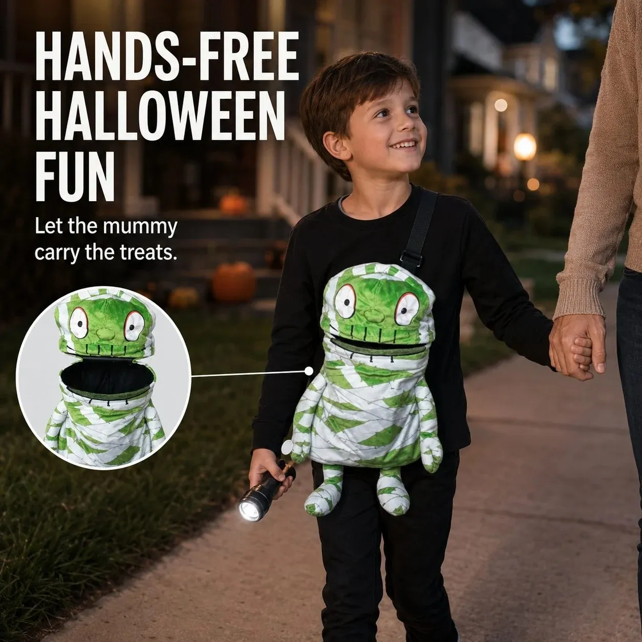 Mummy Mouth Crossbody Trick-or-Treat Bag