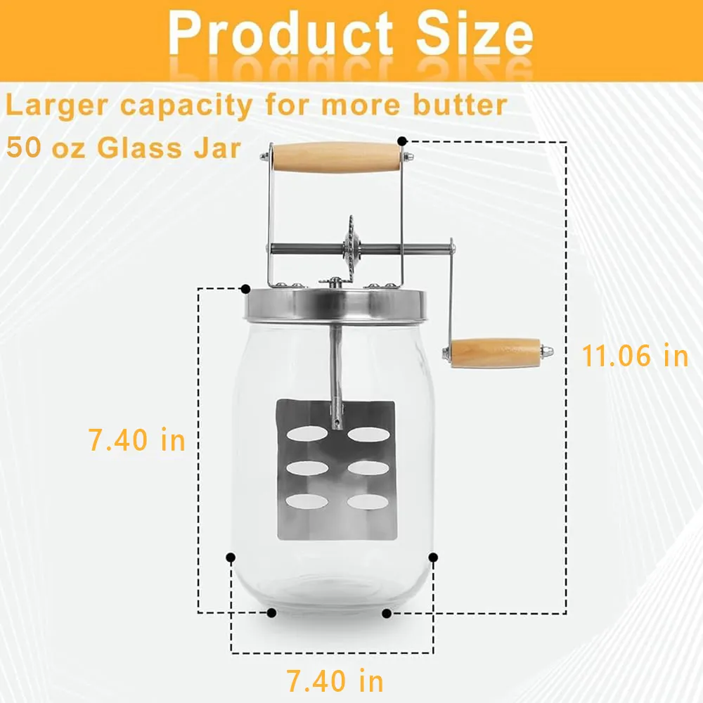 🧈 Hand-Crank Butter Maker: Skip the store-bought additives and enjoy pure, homemade flavor. 🥖