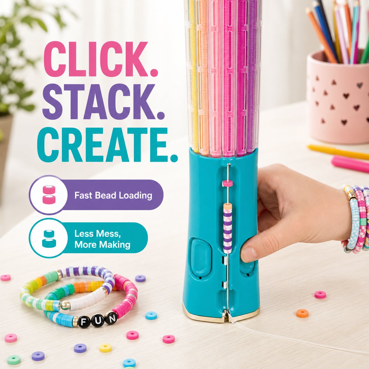 Quick-Click Bead Bracelet Maker DIY Craft Set