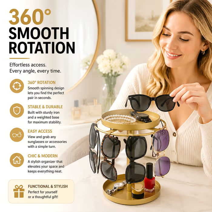 360° Rotating Claw Clip Organizer Stand
