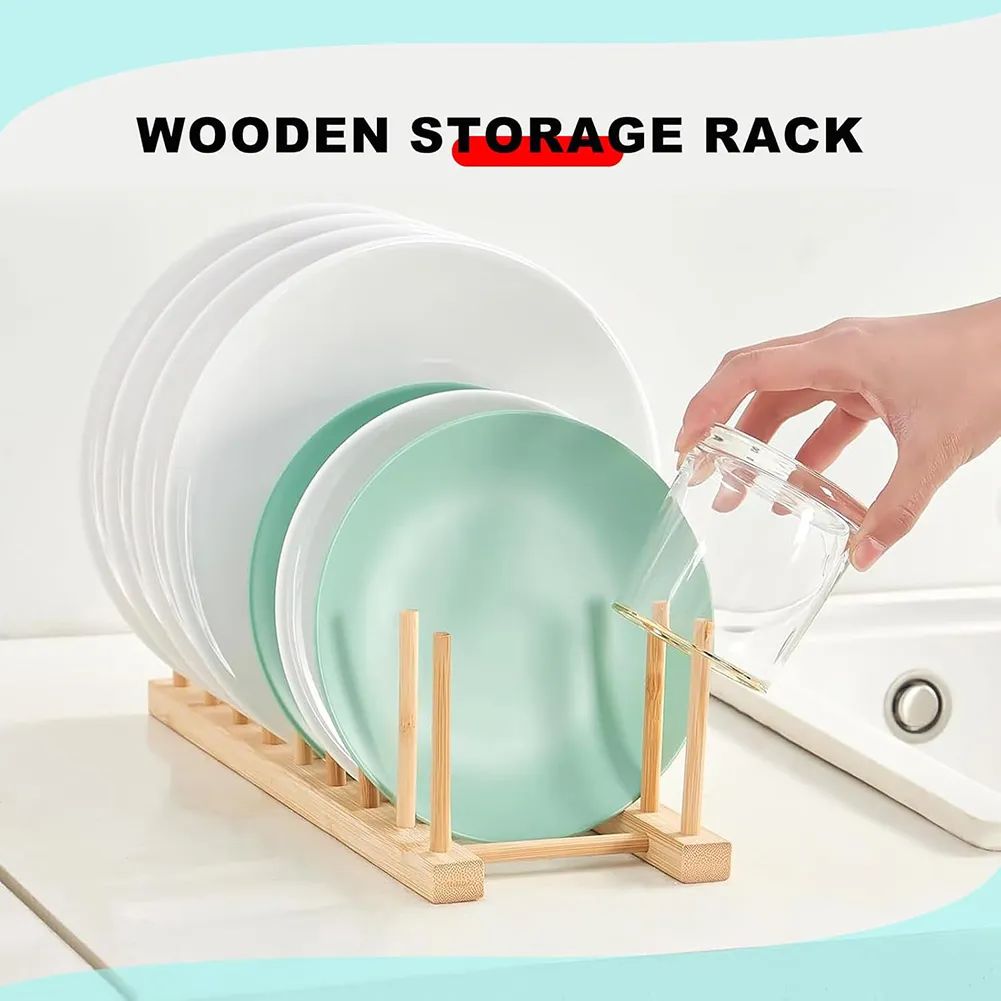 Bamboo Dish Drying Rack: Air-dry your fine china safely while freeing up valuable cabinet space. 🍽️