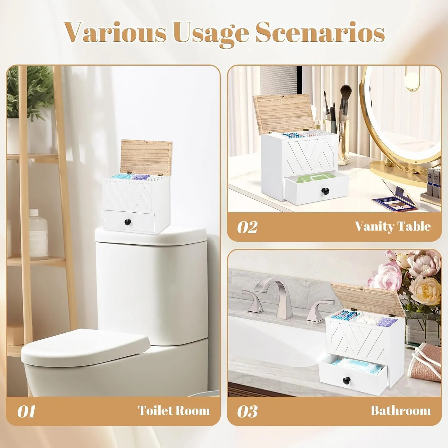 Two-Tier Wooden Bathroom Organizer