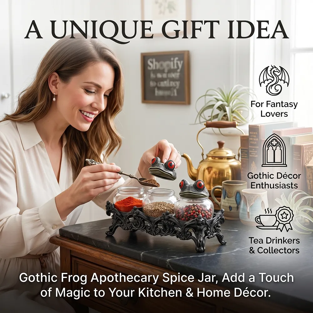 🐸 Gothic Frog Apothecary Spice Jar