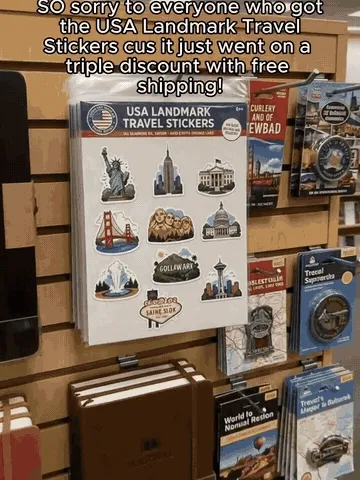 50-Piece USA Landmark Travel Sticker Pack