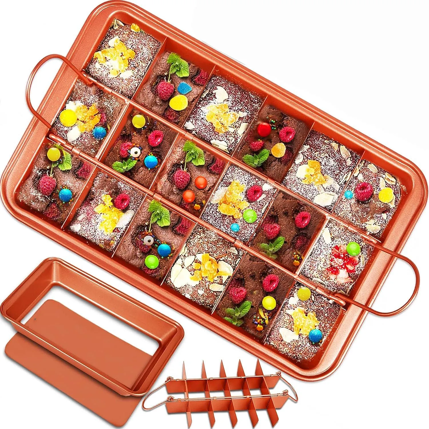 🍫 Non-Stick Brownie Pan with Divider