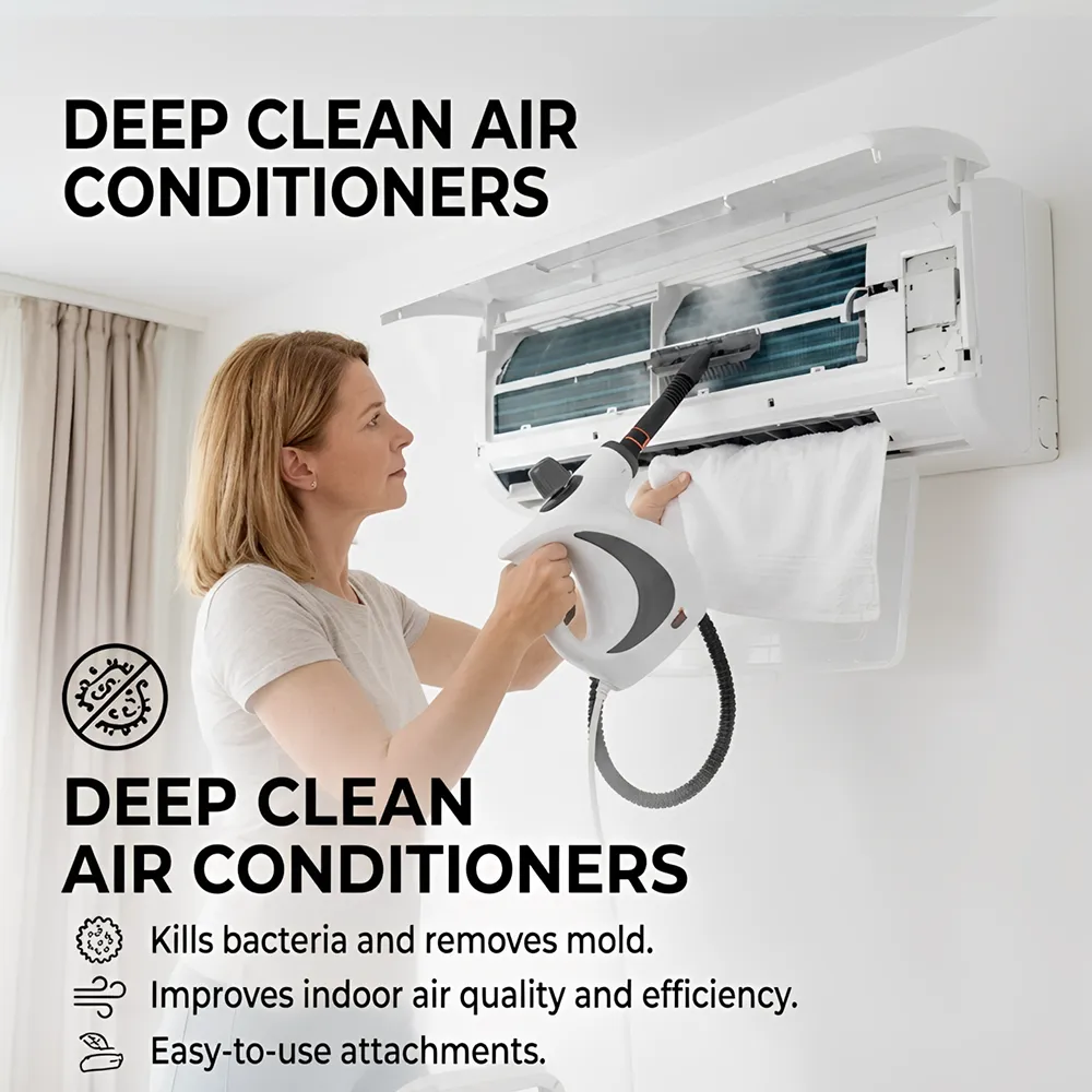 Natural Steam Cleaner: Sanitize floors and upholstery using only water—no harsh chemicals needed. 🧼