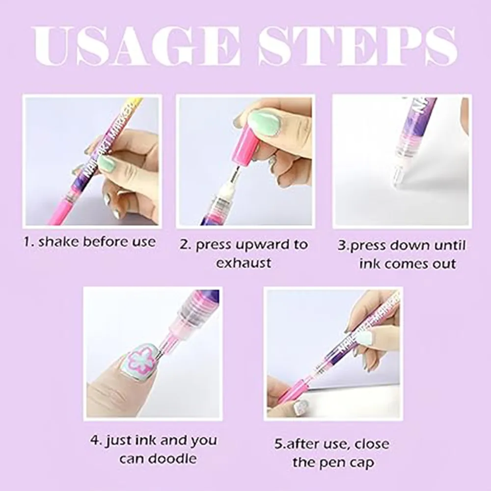 Nail Art Pen Set: Create professional, salon-style designs at home with the precision of a fine-tip pen. 💅