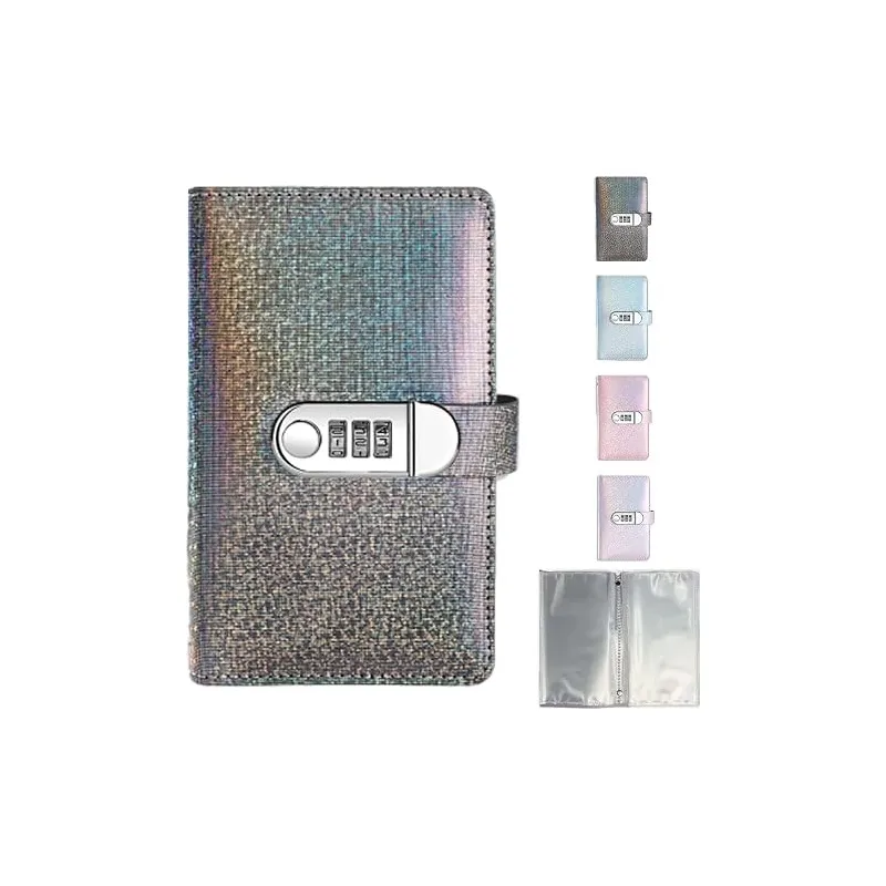 Holographic Glitter Locking Cash Savings Binder
