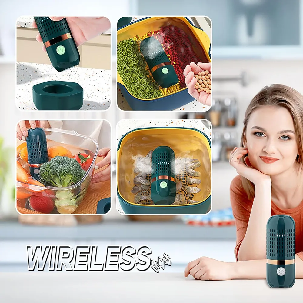 Portable Ultrasonic Fruit & Vegetable Washer – Wireless USB Rechargeable Food Purifier