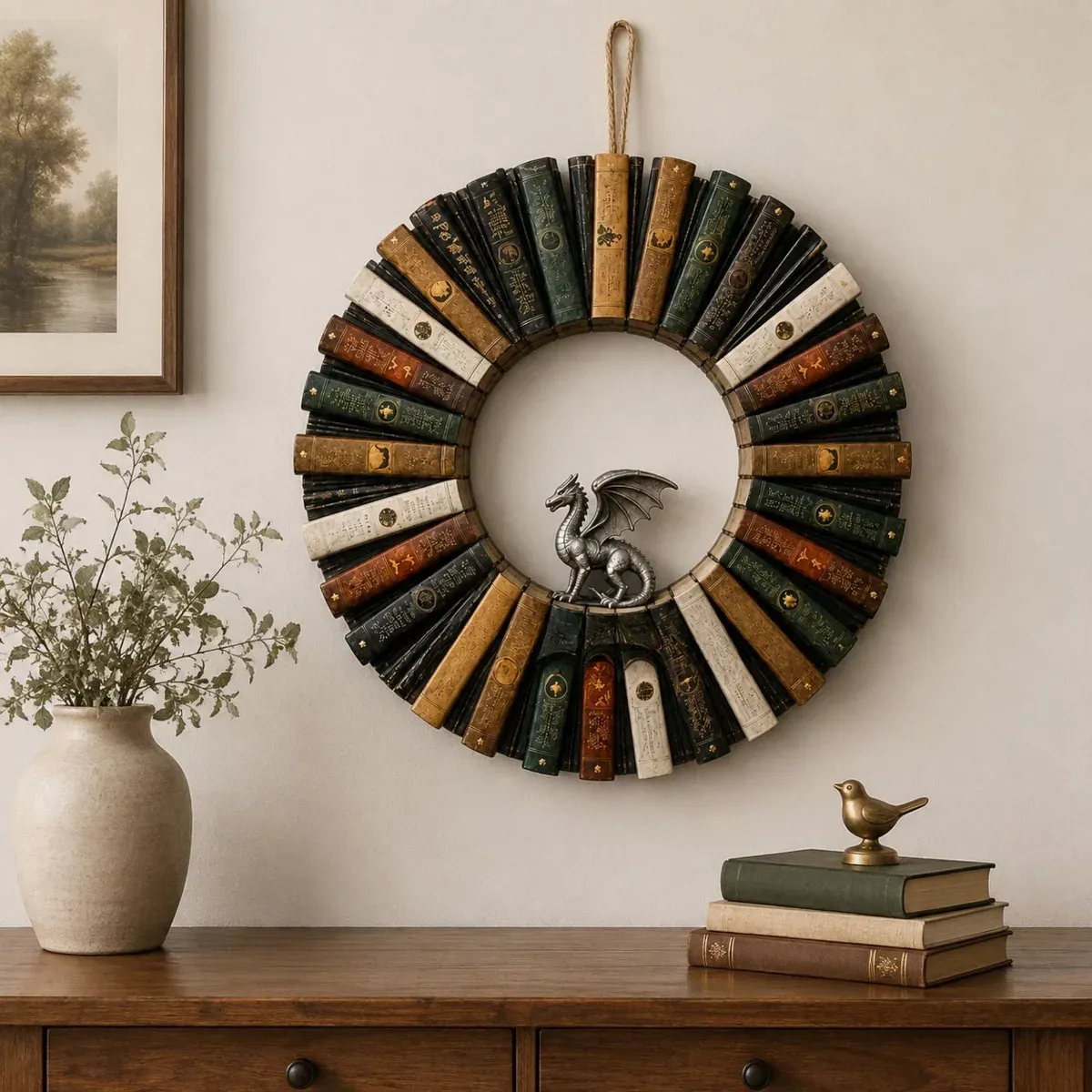 Decorative Book Door Wreath