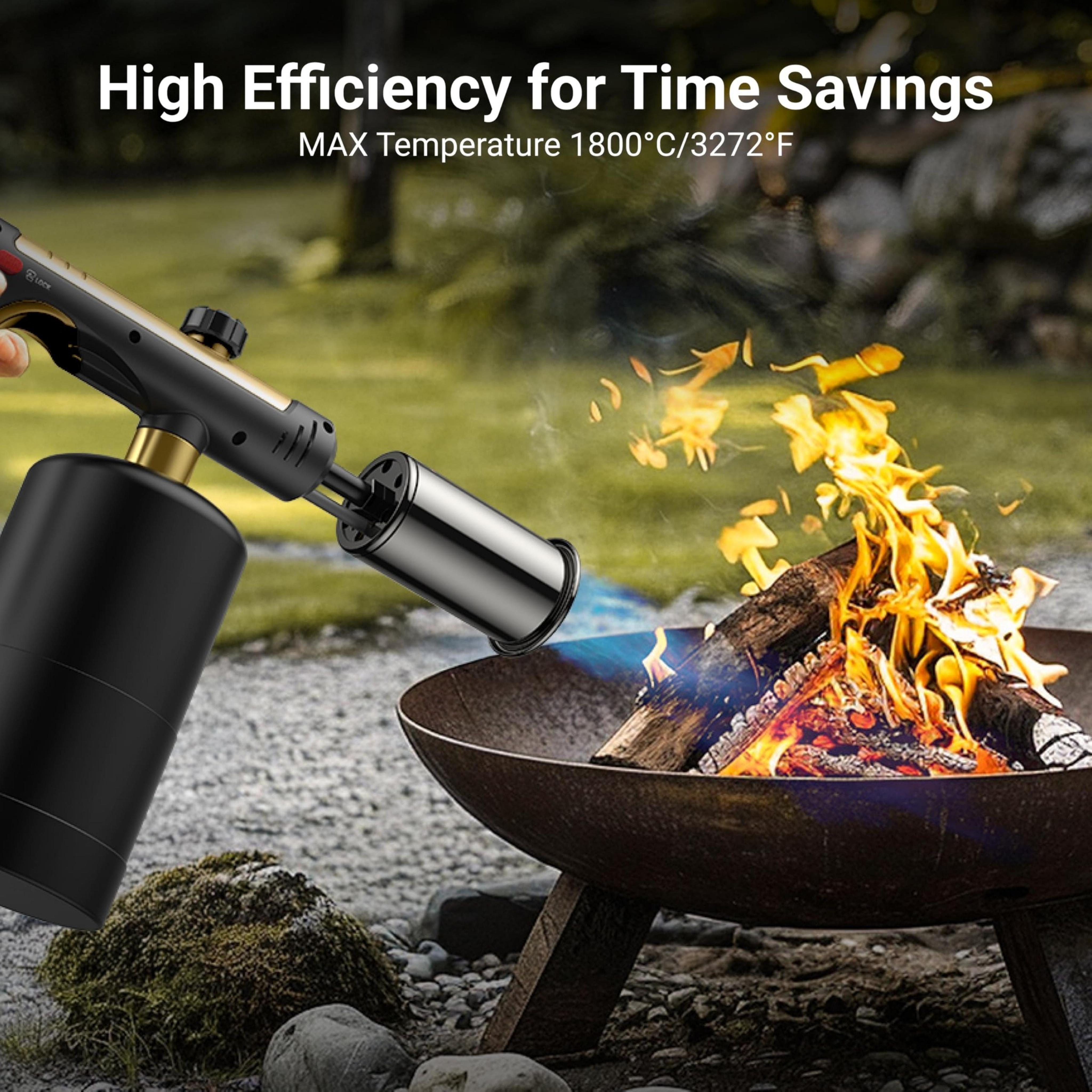 Adjustable High-Heat Propane Torch with Safety Lock