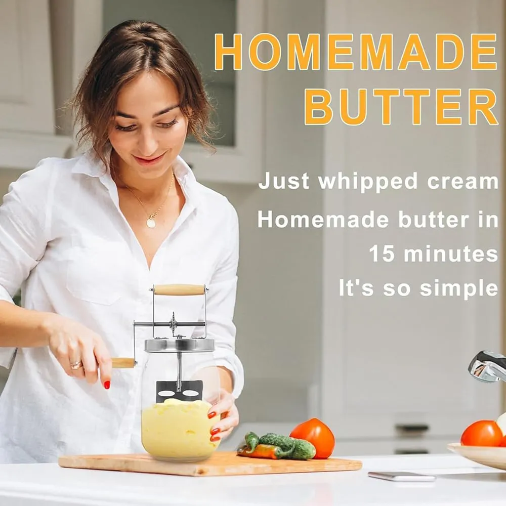 🧈 Hand-Crank Butter Maker: Skip the store-bought additives and enjoy pure, homemade flavor. 🥖
