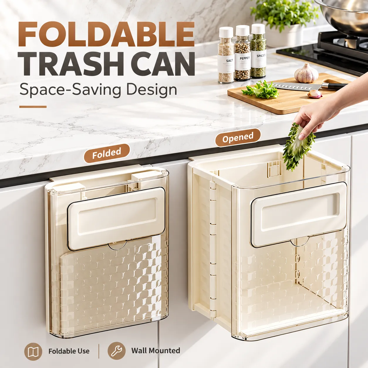 Foldable Wall-Mounted Trash Bin