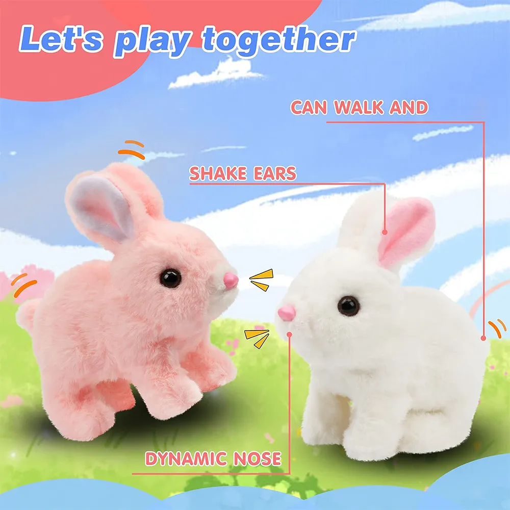 🐰 Interactive rabbit plush toy with 🎁 3D Printed Easter Bunny Egg Fidget Toy