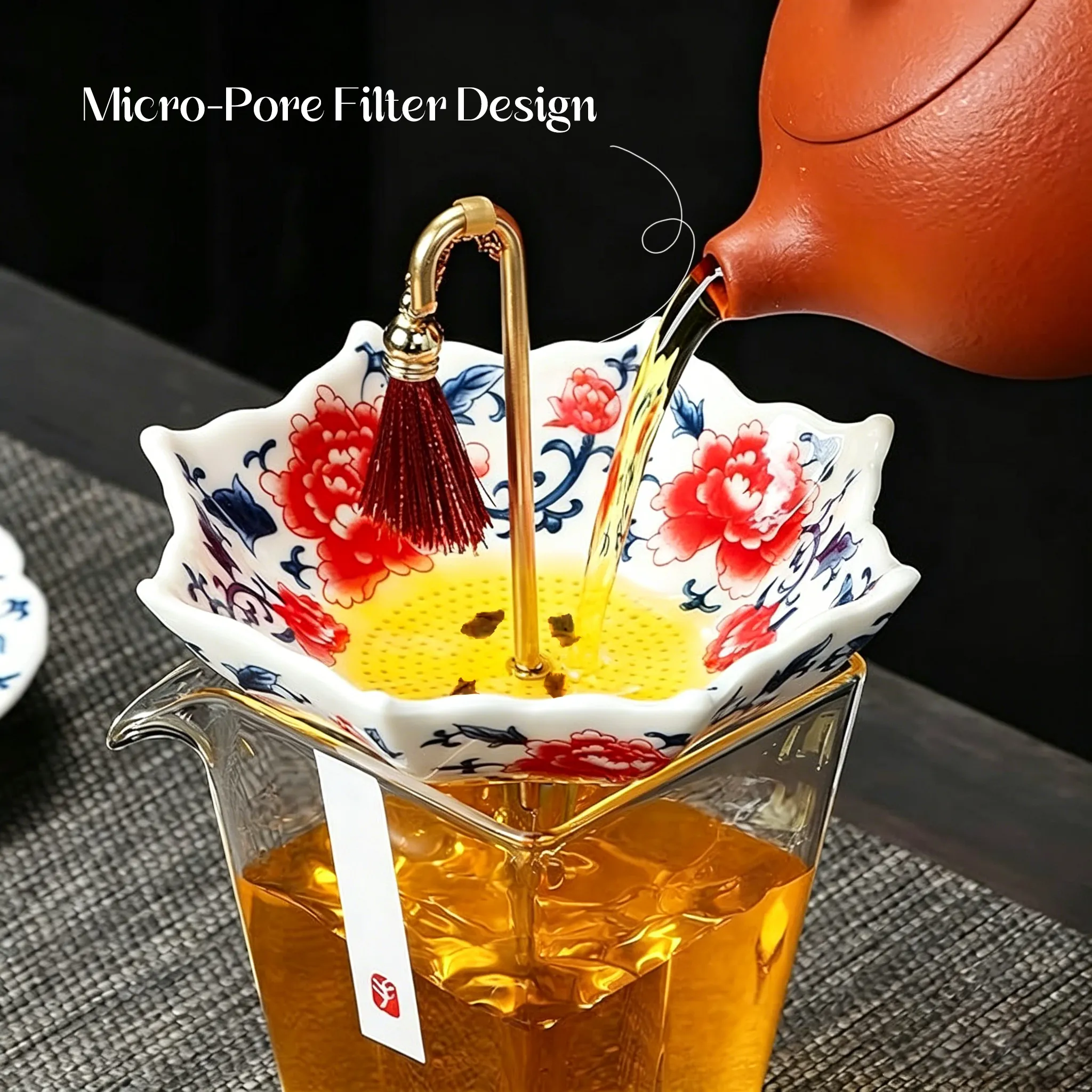 ☂️ Umbrella-Shaped Ceramic Tea Strainer – Elegant Loose Leaf Tea Filter