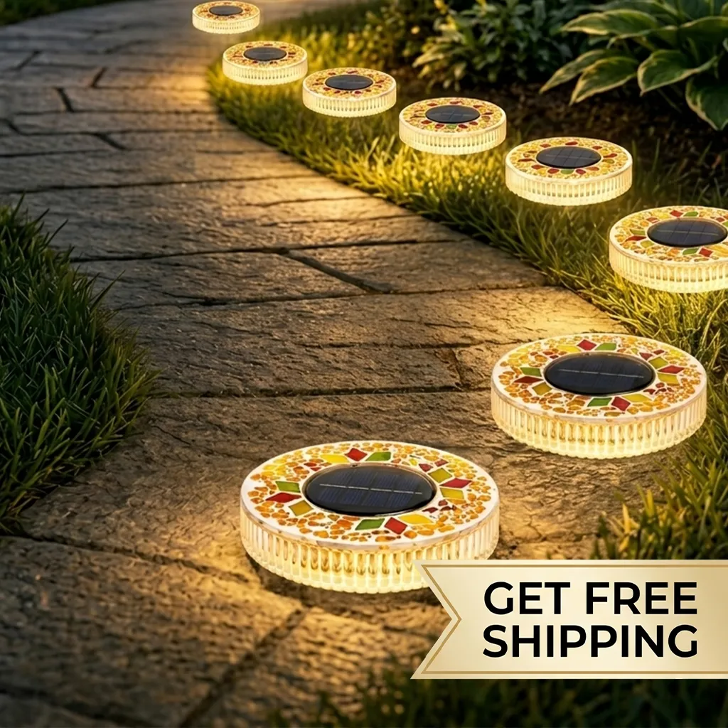 ✨ Solar Mosaic Ground Stake Light – Waterproof LED Outdoor Pathway Light