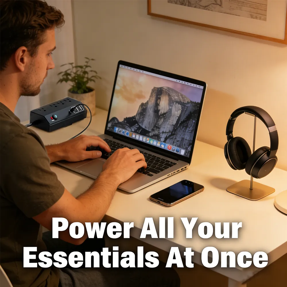 🔌 Clip-on Desktop Power Strip: Stop crawling under furniture to find a plug; bring 8 charging ports directly to your workspace level. 💻