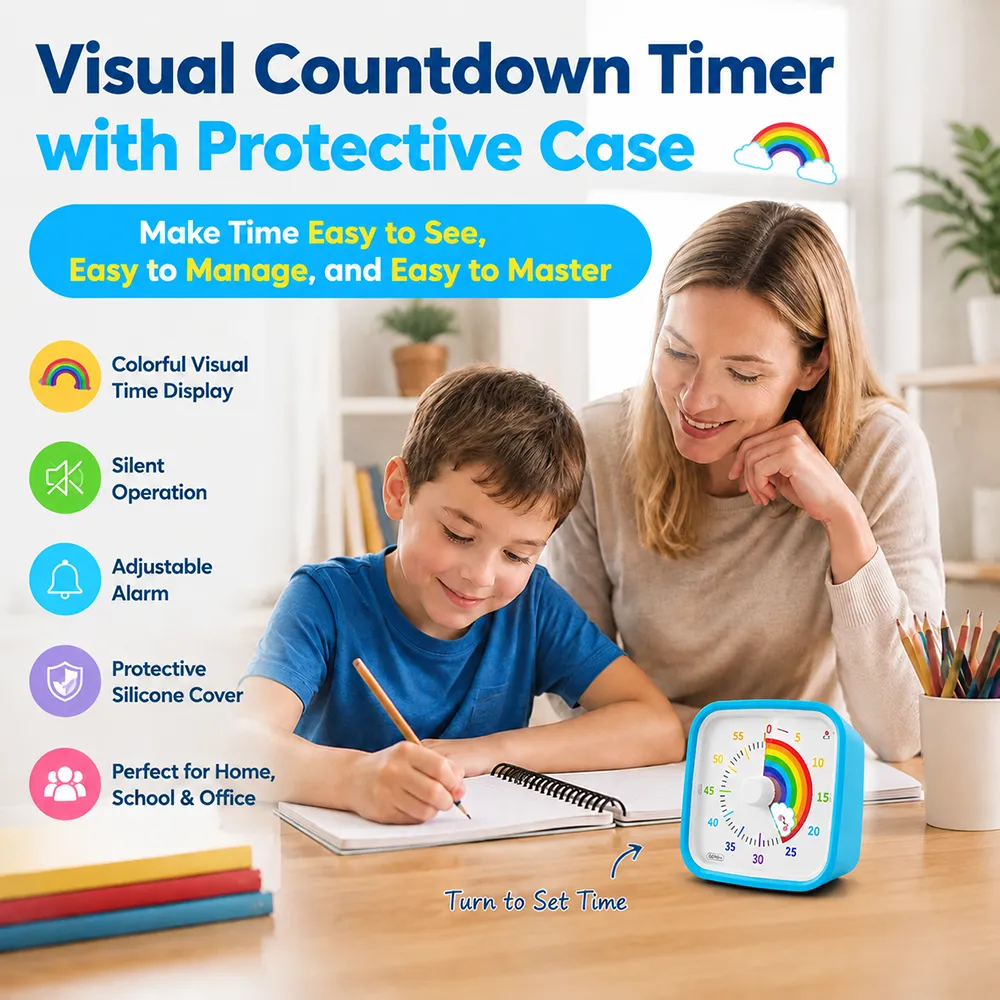 🌈 Visual Countdown Timer with Protective Case