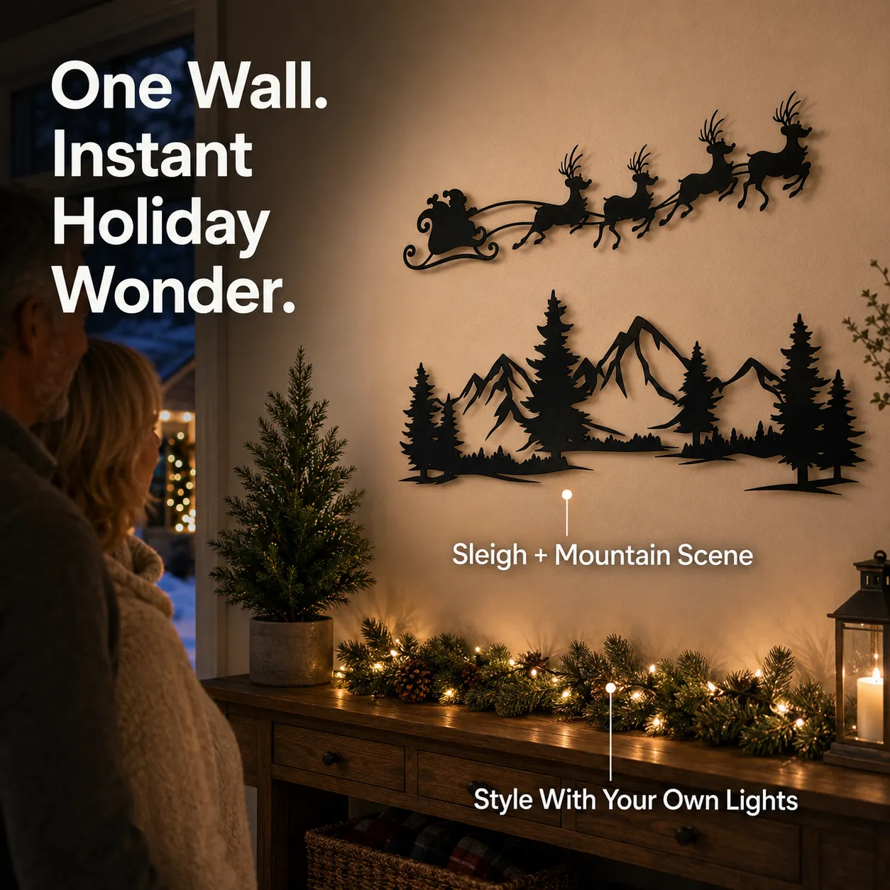 Christmas Eve Metal Wall Art Duo