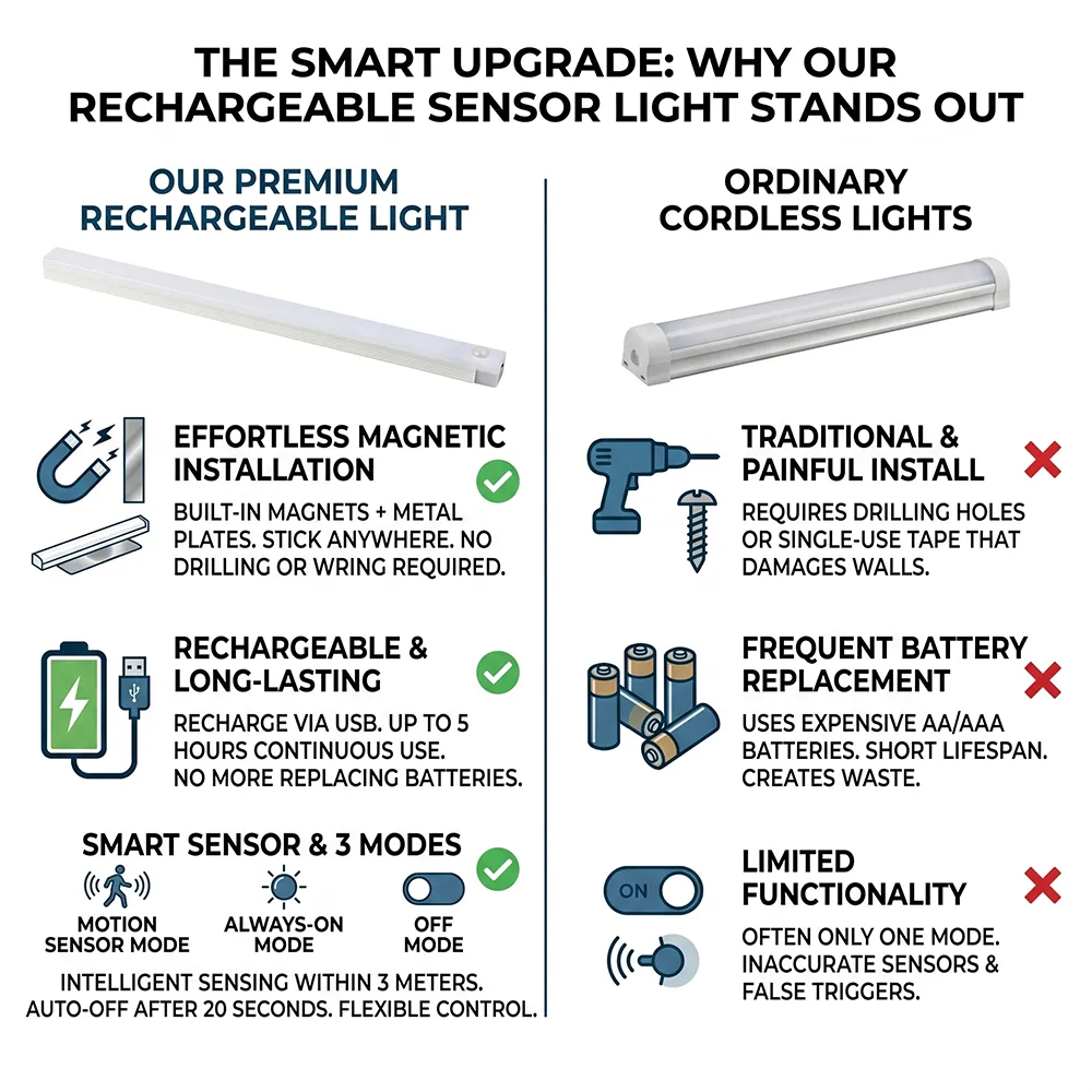 💡 Magnetic Cabinet Light: End the struggle of searching through dark pantries or closets with hands-free illumination. 🔦