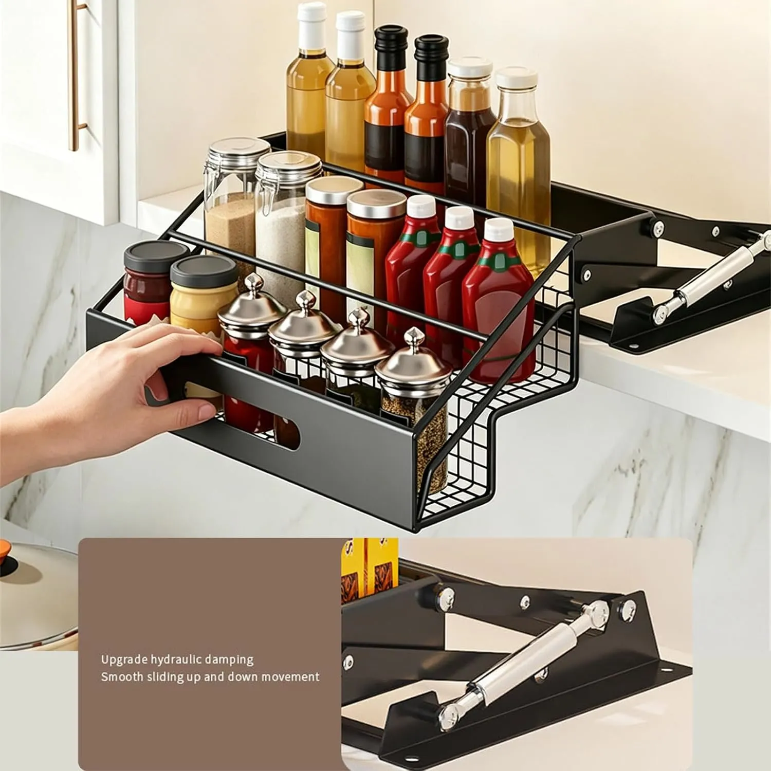 3-Tier Pull-Down Cabinet Spice Rack