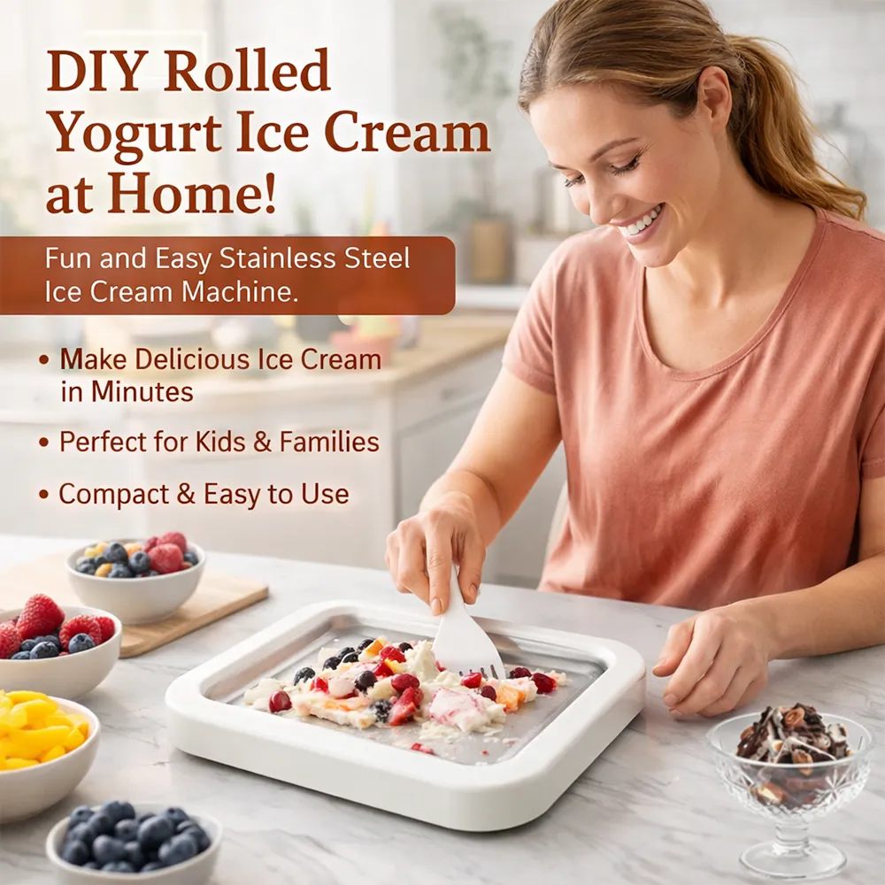 Rolled Ice Cream Maker: Create gourmet frozen treats at home with no electricity or rock salt required. 🍦