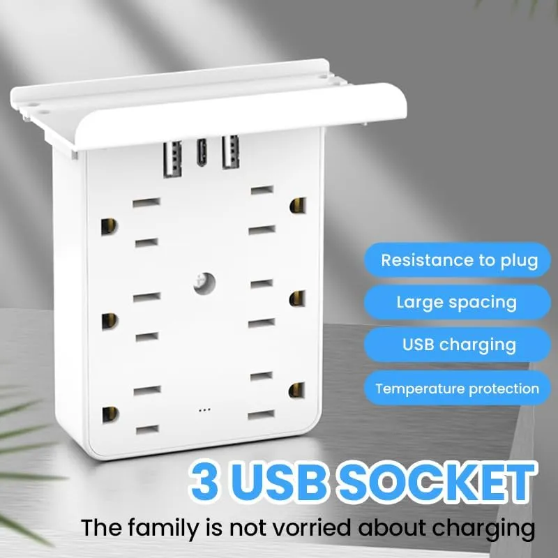 Desktop Power Strip with Panel: Hide messy cables and keep all your devices organized in one sleek hub 🔌📦