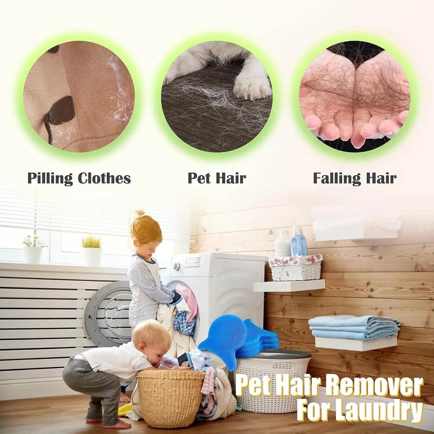 🧺 Reusable Laundry Hair Catcher