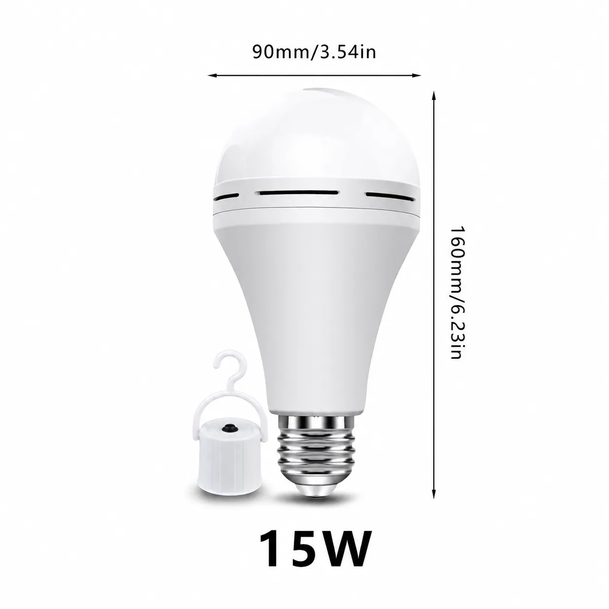 15W Rechargeable Emergency Light Bulb with Switch Hook