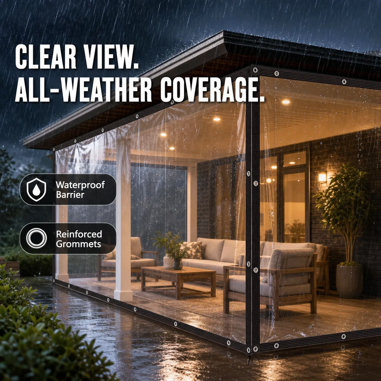 Clear-View All-Weather PE Tarp