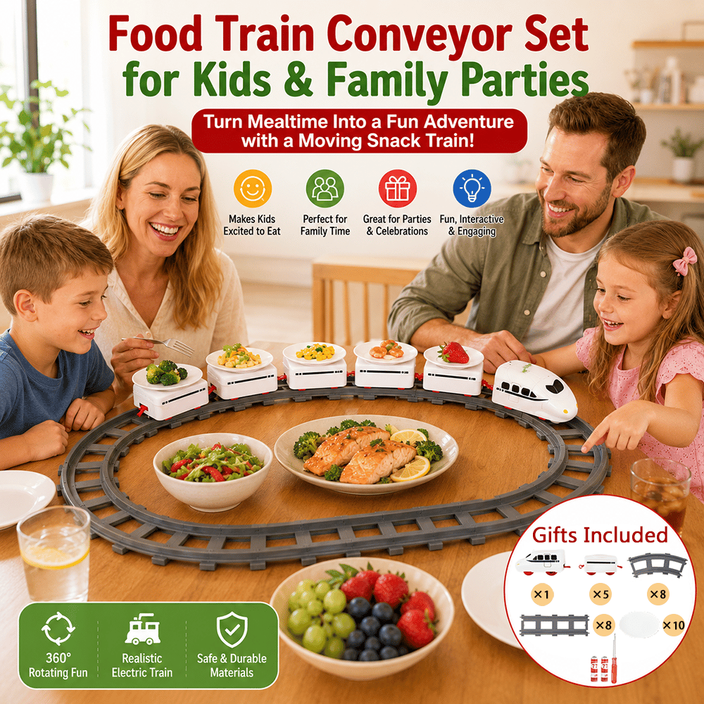 Rechargeable Five-Car Food Train Conveyor Set