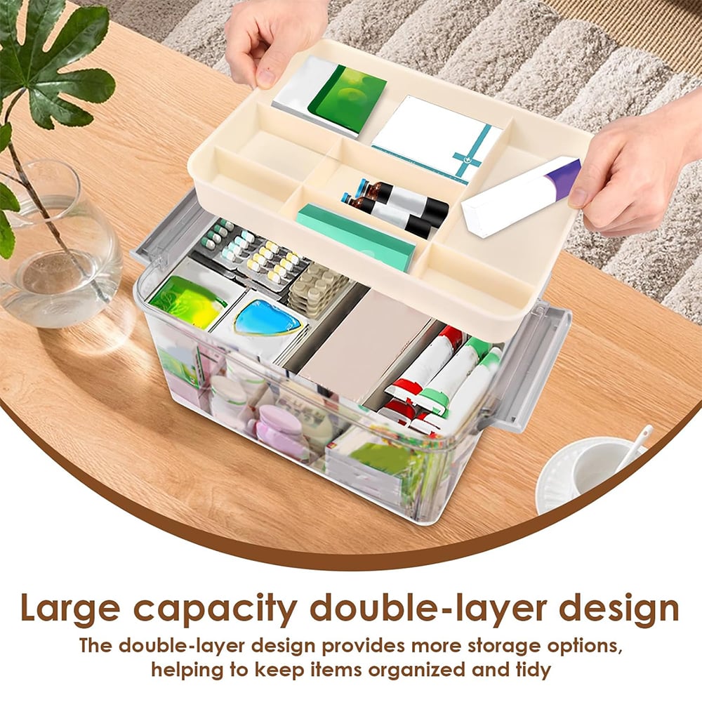 Portable Medicine Storage Box with Handle - Small